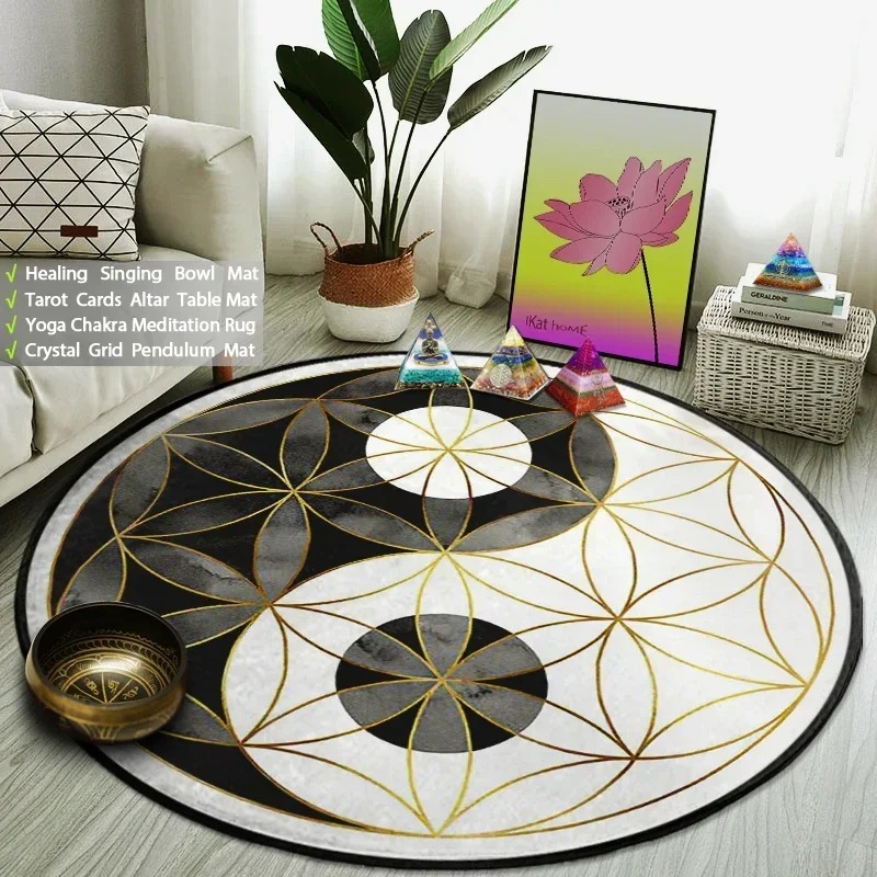Yin Yang Taiji Round Rug Flowe - Maranta Prayer Plant review and price